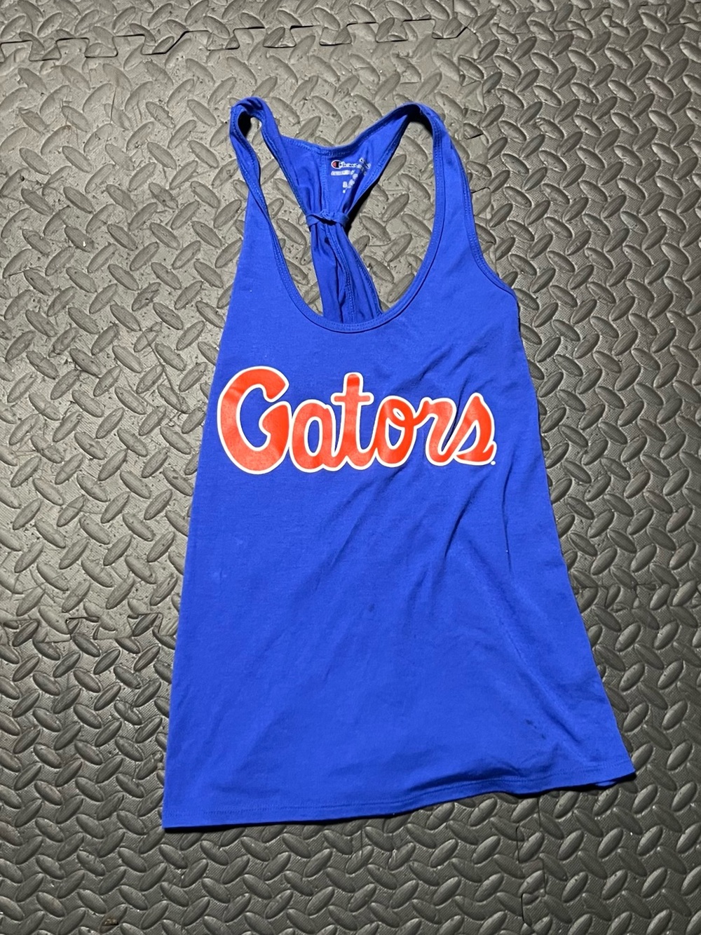 Champion Royal Blue Racerback Tank with Red 'Gators' Script